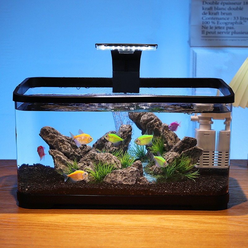 Fish Aquarium Home - Настольный аквариум с циркуляционным фильтром, бесшумный